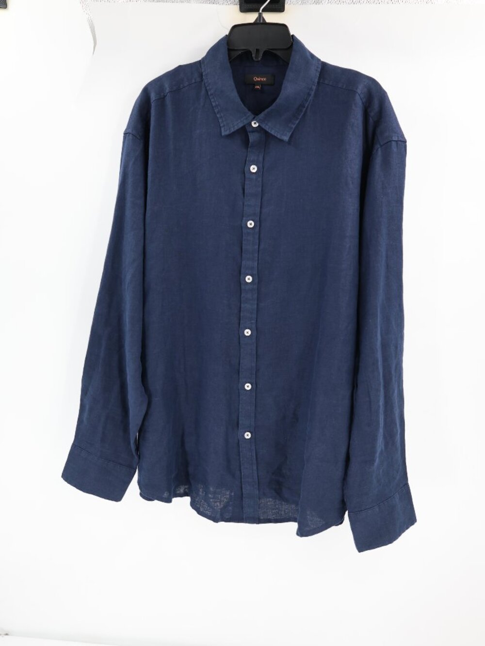 Quince Shirt Mens 2XL European Linen Relaxed Long Sleeve Button Up Casual Blue